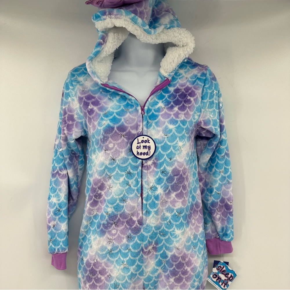 Sleep On It Kids Big Girl Mermaid Onesie Size Large 14 / 16 New with Tags - Picture 5 of 11
